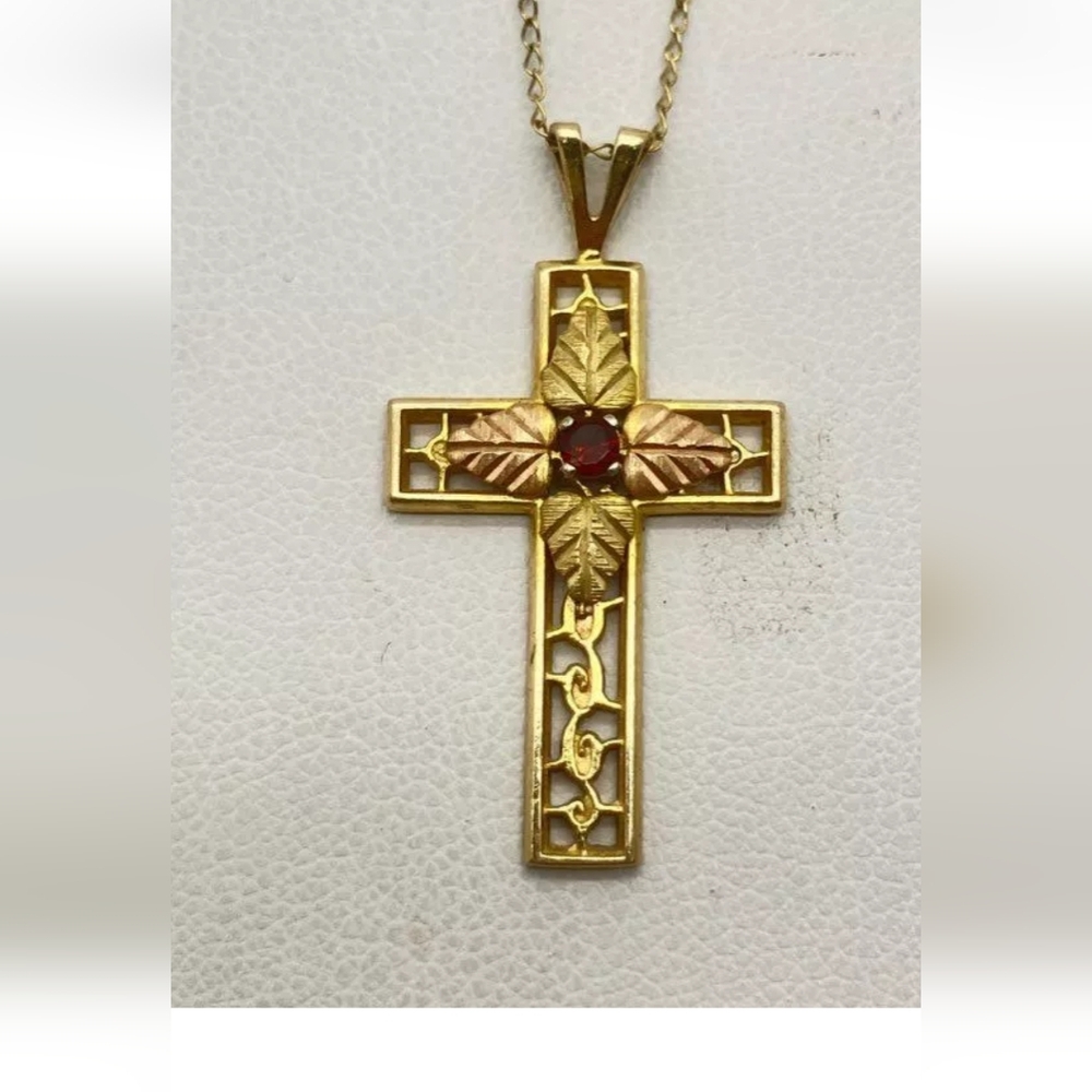 14k Solid Gold Karen Lynne Cross Necklace